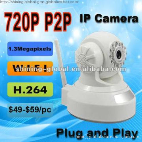 TI solution H.264 P2P Wifi security camera, wireless webcam.IR-CUT